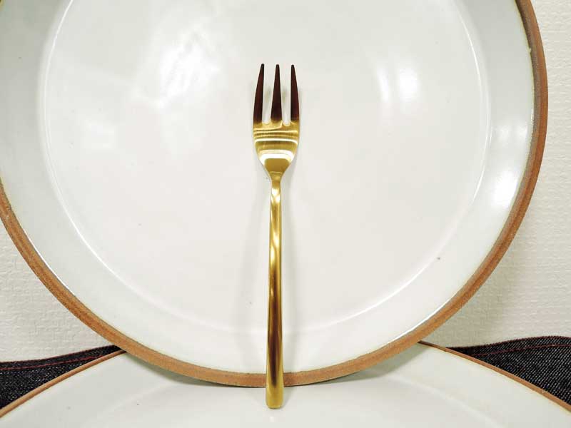 Gold Cutlery Dessert Fork