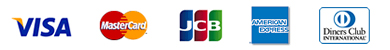 JCB、VISA、MasterCard、American Expressのロゴ