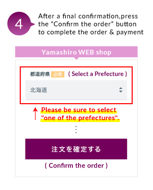 4.After a final confirmation, press the Confirm the order button to complete the order and payment