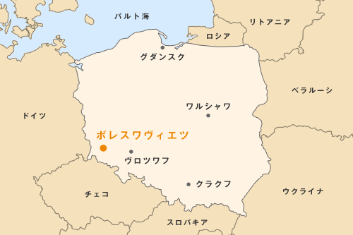 ポーランド・ボレスワヴィエツ周辺地図