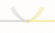黄白結び切り熨斗なし水引き5本