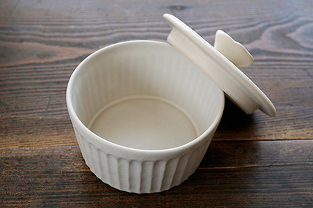 蒸しカップ 花 - 益子焼の小さな窯元「よしざわ窯」- 生活陶器 