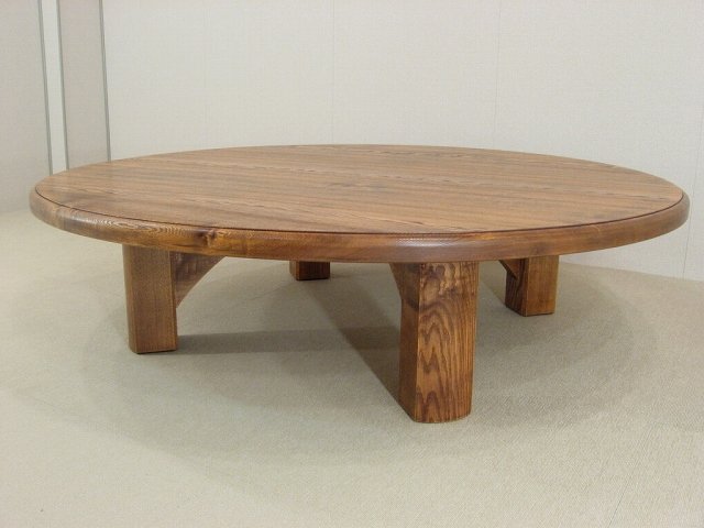 タモ　丸ローテーブル - 一枚板 無垢 テーブル 子供椅子 通販 工房卓