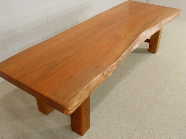 桜 一枚板 ベンチ - 一枚板 無垢 テーブル 子供椅子 通販 工房卓