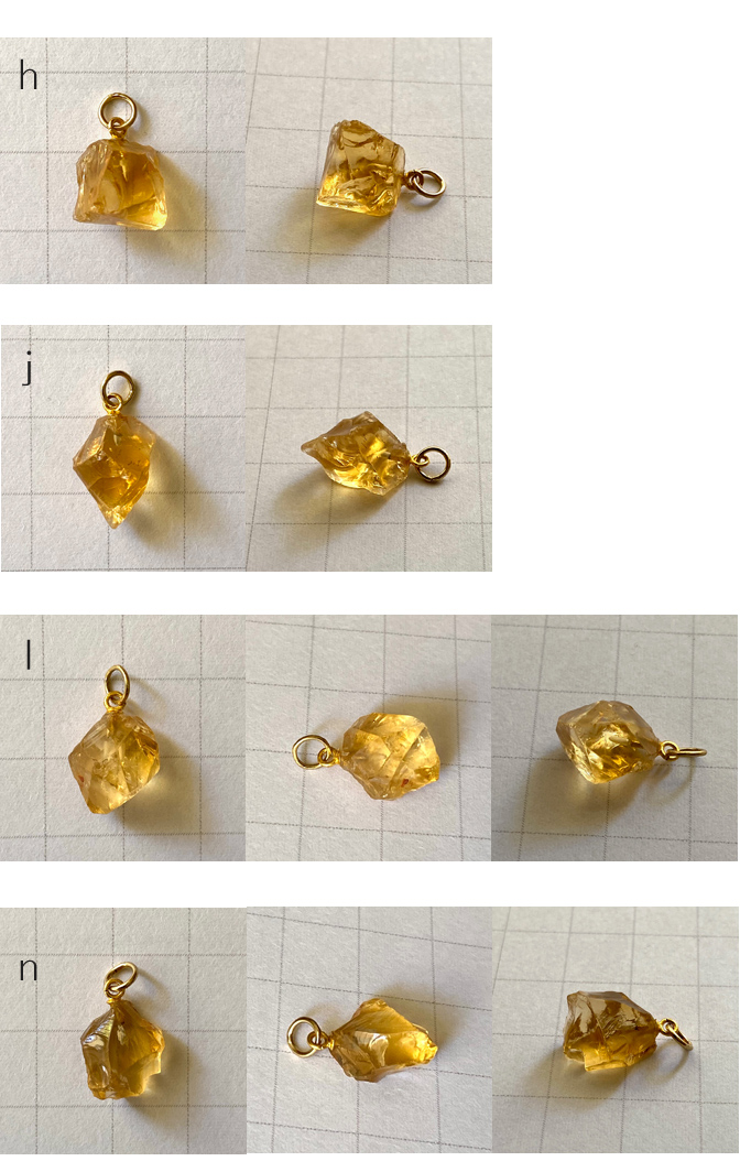 a2067 シトリン 原石 ラフカット K14gf ネックレス 長さ調整が可能なスライド金具付き 最長55cm 名入れ無料 ゴールドフィルド 鉱物 天然石