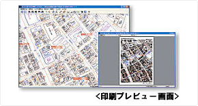 電子住宅地図の表示画面印刷画面
