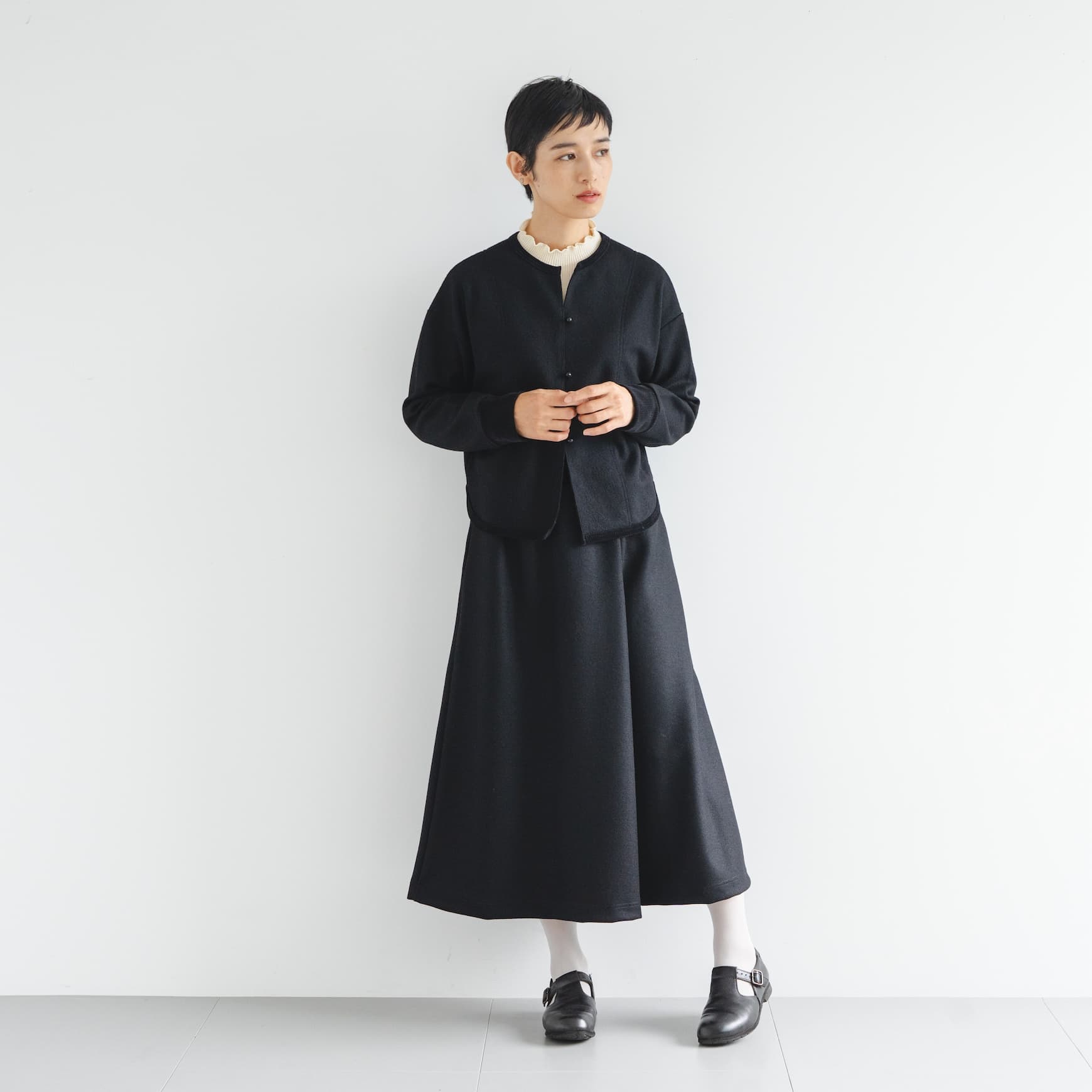 D のウールフラノジャケット