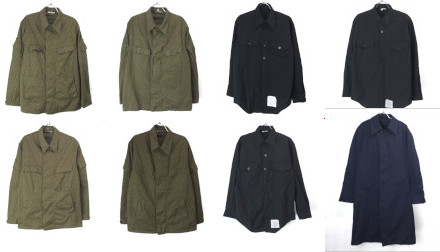 東ドイツ軍レインドロップカモシャツジャケット、米軍ブラックシャツ、ステンカラーコート