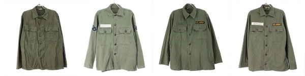米軍60's 筒袖タイプのユーティリティシャツ