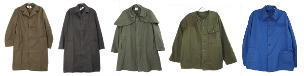 フランス軍フロックコート、ルーマニ軍ワークコート、米軍シューティングジャケットなどミリタリージャケット