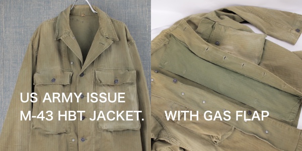 M-1943 HBTジャケット。ガスフラップ付き38R
