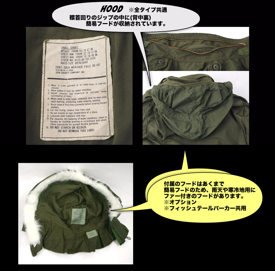M65フィールドジャケット特集。年代別各モデル M-65 画像解説