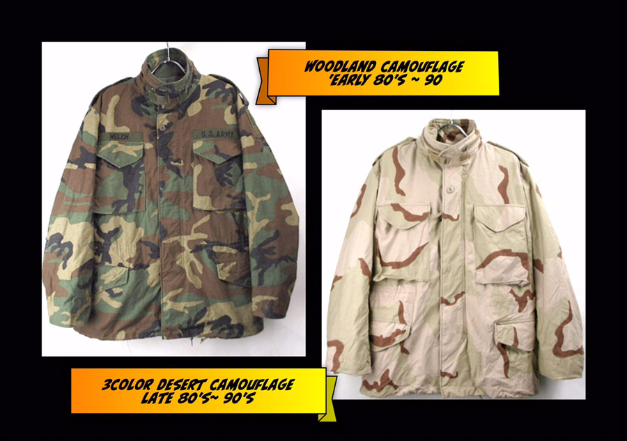 M-65フィールドジャケット,M65ミリタリージャケット,ウッドランド,3Cデザートカモ,カモフラージュ,迷彩,古着